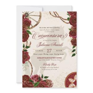 Burgundy Rose Western Ranch  Charro Quinceanera