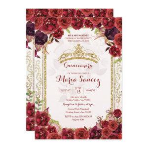 Burgundy Roses Mexican Charra 15 Anos