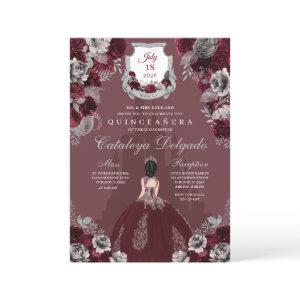 Burgundy Silver Princess Castle Quinceañera