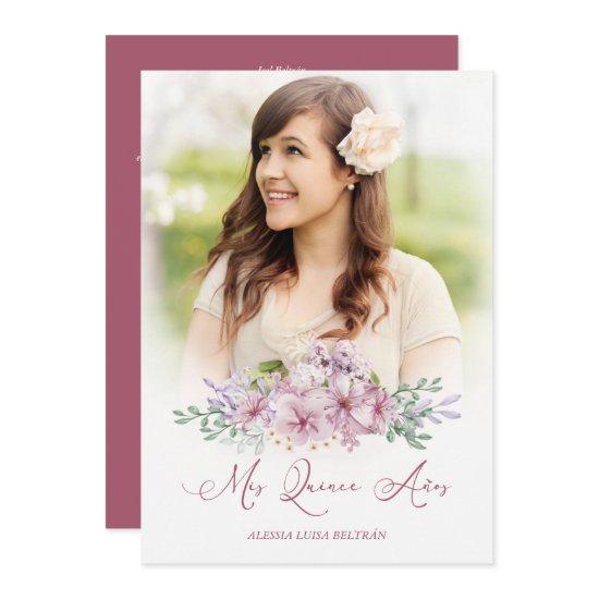 Burgundy Spanish Mis XV Años Photo Floral Garland