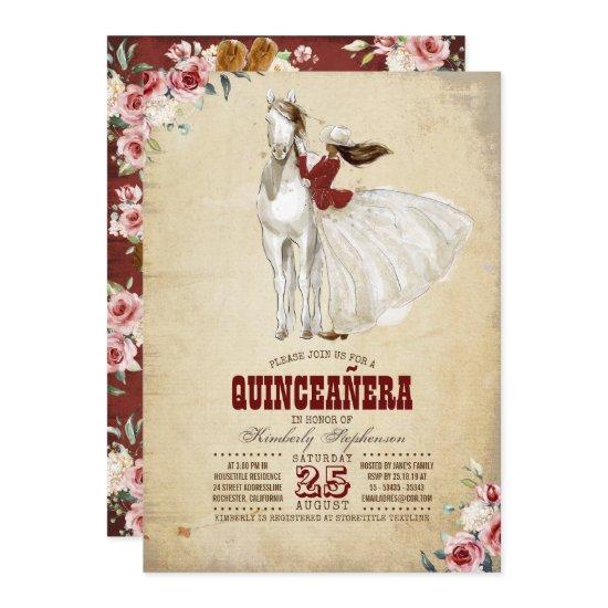 Burgundy Western Quinceañera - 15th Birthday