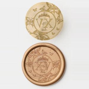 Butterflies Crown Quinceañera Mis XV Años Logo  Wax Seal Stamp