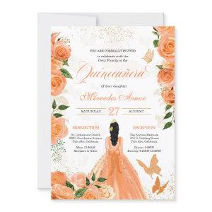 Butterflies & Peach Roses Quinceanera