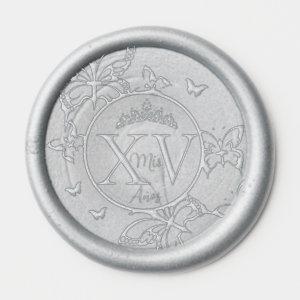 Butterflies Princess Quinceañera Mis XV 15 Años   Wax Seal Sticker