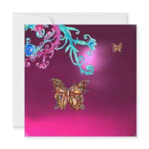 BUTTERFLY  AMETHYST , purple blue bright pink red