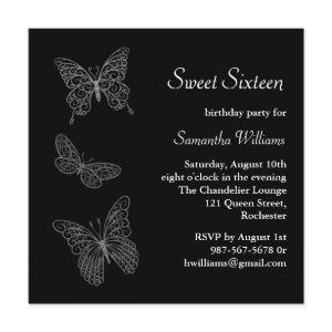 Butterfly Birthday  (black)
