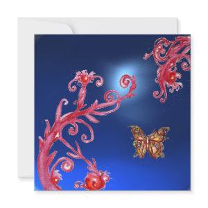 BUTTERFLY  BLUE SAPPHIRE bright pink,red
