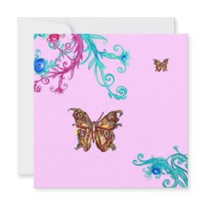 BUTTERFLY , bright pink  blue