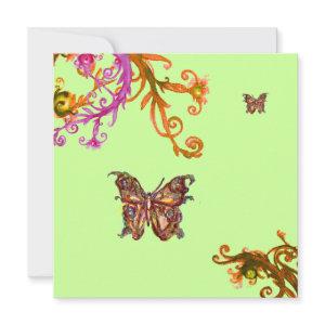 BUTTERFLY , bright pink yellow green