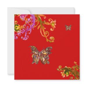 BUTTERFLY , bright pink yellow red