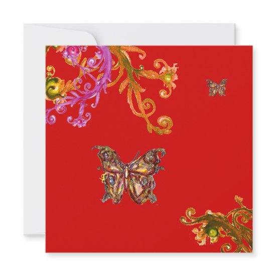 BUTTERFLY , bright pink yellow red