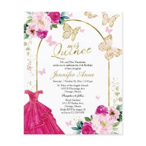 Butterfly Budget Quince  Hot Pink Dress