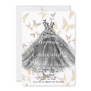 Butterfly Dance Dress Black & Gold 15 Quinceañera