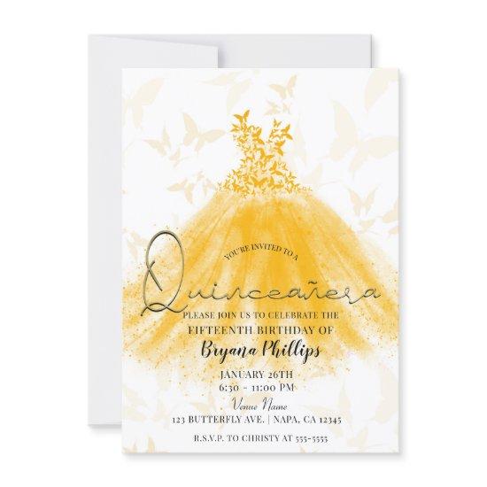 Butterfly Dance Orange Cream Dress Quinceañera