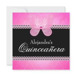 Butterfly Diamonds Pink Quinceanera