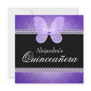 Butterfly Diamonds Purple Quinceanera