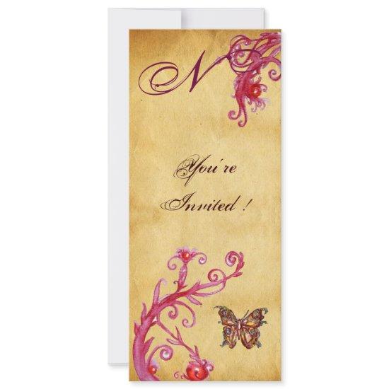 BUTTERFLY ELEGANT WEDDING  PARCHMENT Monogram