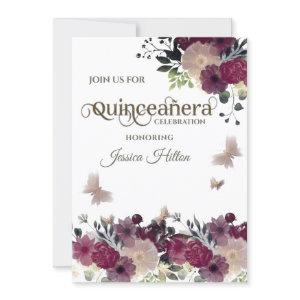 Butterfly floral garden Quinceañera green