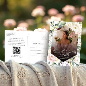Butterfly Floral Quinceanera Photo Save The Date Postcard
