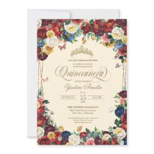 Butterfly Floral Watercolor Yellow Quinceañera