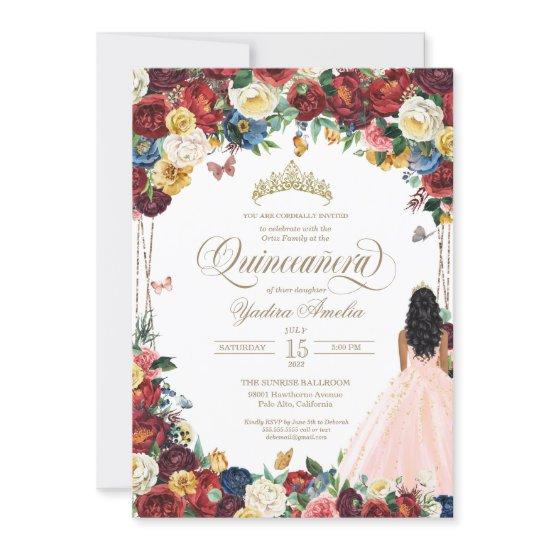 Butterfly Garden Blush Pink colorful Quinceanera