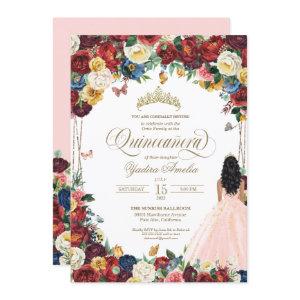 Butterfly Garden Blush Pink Floral Quinceanera