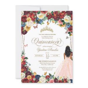 Butterfly Garden Blush Pink Red Quinceanera