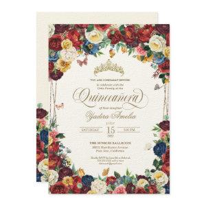 Butterfly Garden Colorful Floral Quinceanera