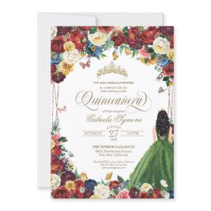 Butterfly Garden Green Gown Floral Quinceanera