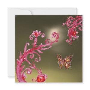 BUTTERFLY GREY AGATE bright pink,red