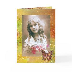 BUTTERFLY IN  GOLD SPARKLES  Photo Template