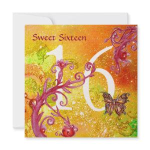 BUTTERFLY IN GOLD SPARKLES SWEET16 Birthday Party