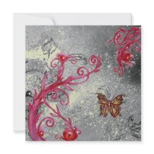 BUTTERFLY IN SPARKLES Floral Silver Wedding
