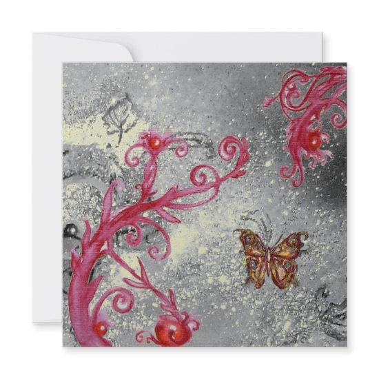 BUTTERFLY IN SPARKLES Floral Silver Wedding