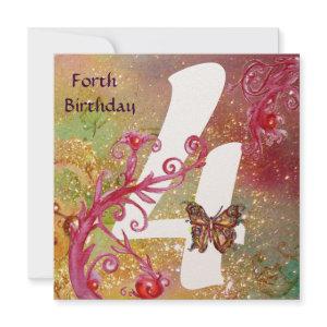 BUTTERFLY IN SPARKLES Forth Birthday Party gold