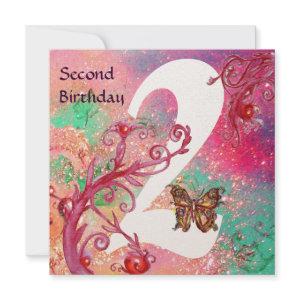 BUTTERFLY IN SPARKLES Second Birthday Party  gold