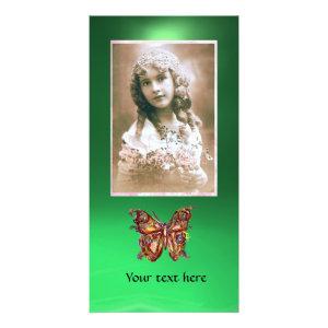 BUTTERFLY JADE GREEN ,red Card