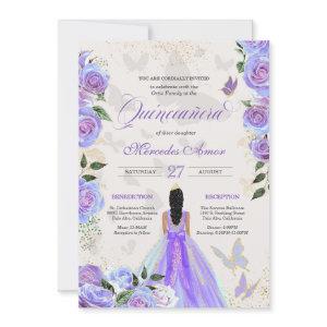 Butterfly Mariposa Iridescent Purple Quinceanera