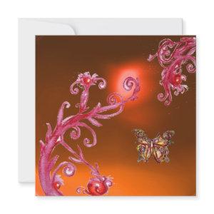 BUTTERFLY ORANGE AGATE bright pink,red yellow