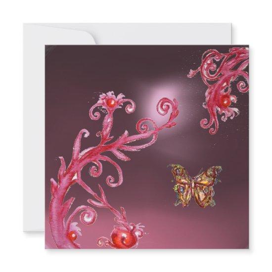 BUTTERFLY PINK AMETHYST bright red