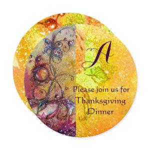 BUTTERFLY PLANT MONOGRAM FLORAL Thanksgiving