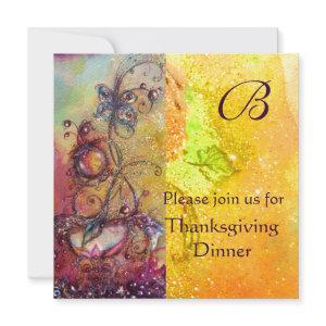 BUTTERFLY PLANT MONOGRAM Thanksgiving Dinner Felt