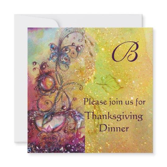 BUTTERFLY PLANT MONOGRAM Thanksgiving Dinner