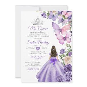 Butterfly Purple Lilac Quinceanera Birthday Crown