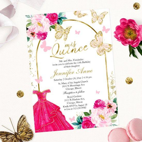 Butterfly Quince  Hot Pink Arch Floral