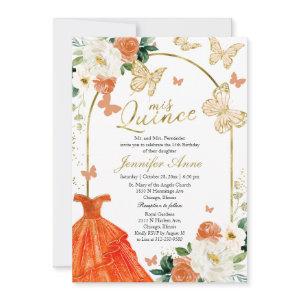 Butterfly Quince  Orange Floral Dress