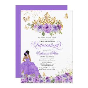 Butterfly Quinceañera + Purple Watercolor Flowers