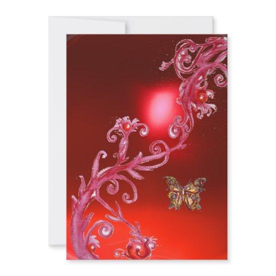 BUTTERFLY  RED RUBY bright pink