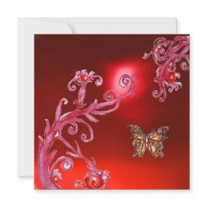 BUTTERFLY  RED RUBY bright pink