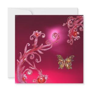 BUTTERFLY  RED RUBY bright pink